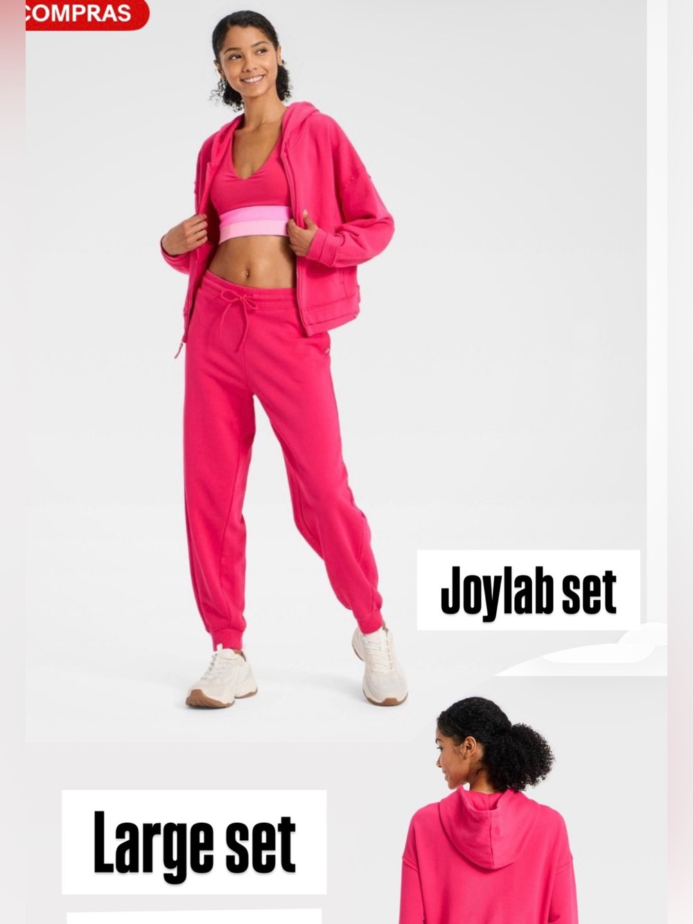 JoyLab Hot Pink Drawstring Joggers and jacket